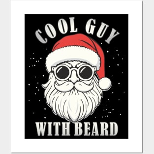 Cool Guy With Beard Santa Claus Bearded Men Posters and Art